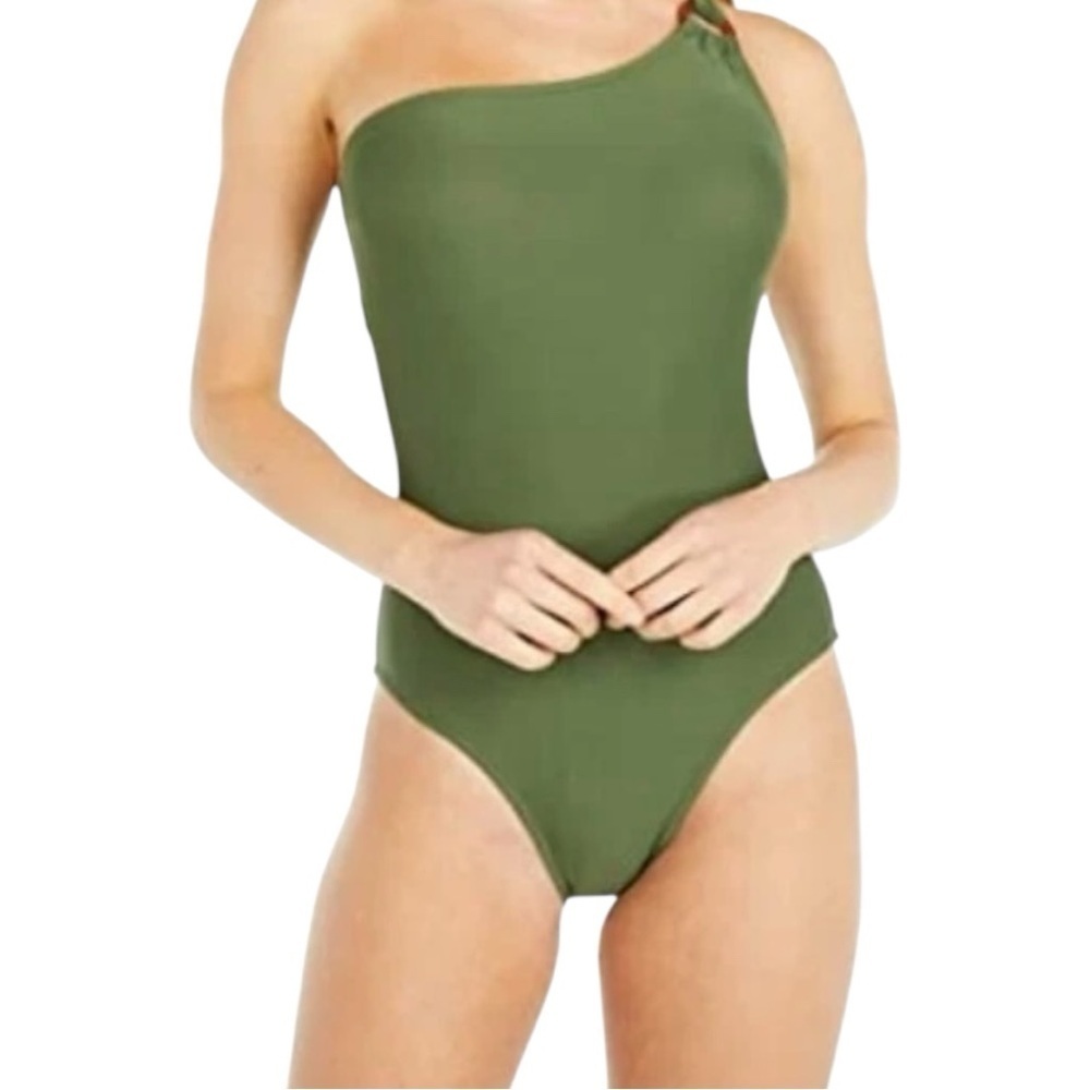 J. Crew Olive and Beige Swimsuit